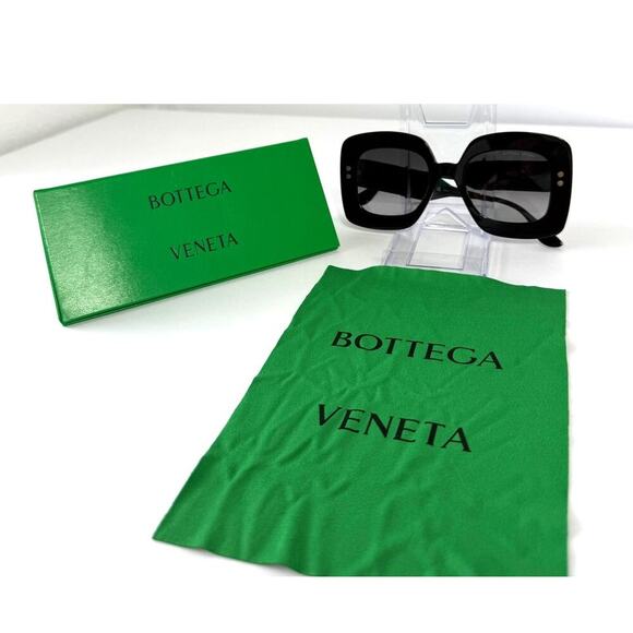BOTTEGA VENETA Sunglasses Womens Oversized Square Black NEW Case + Dusty - Picture 5 of 6